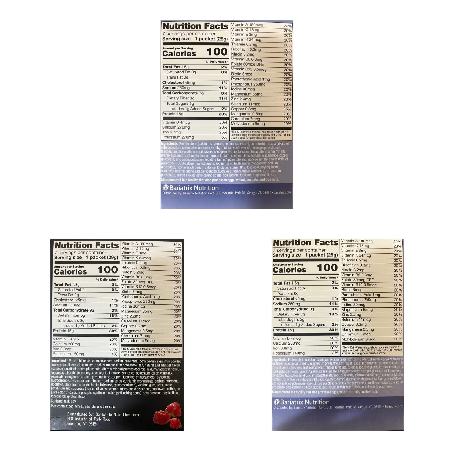 PROTIFIT - High Protein Pudding and Shake Mix 3 Pack, Favorites Bundle: Chocolate, Strawberry, Vanilla, Meal Replacement, 7 Servings Per Box, (3 Pack)