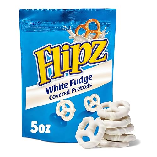 Flipz White Fudge Covered Pretzel, 5 Ounce (Pack of 6)