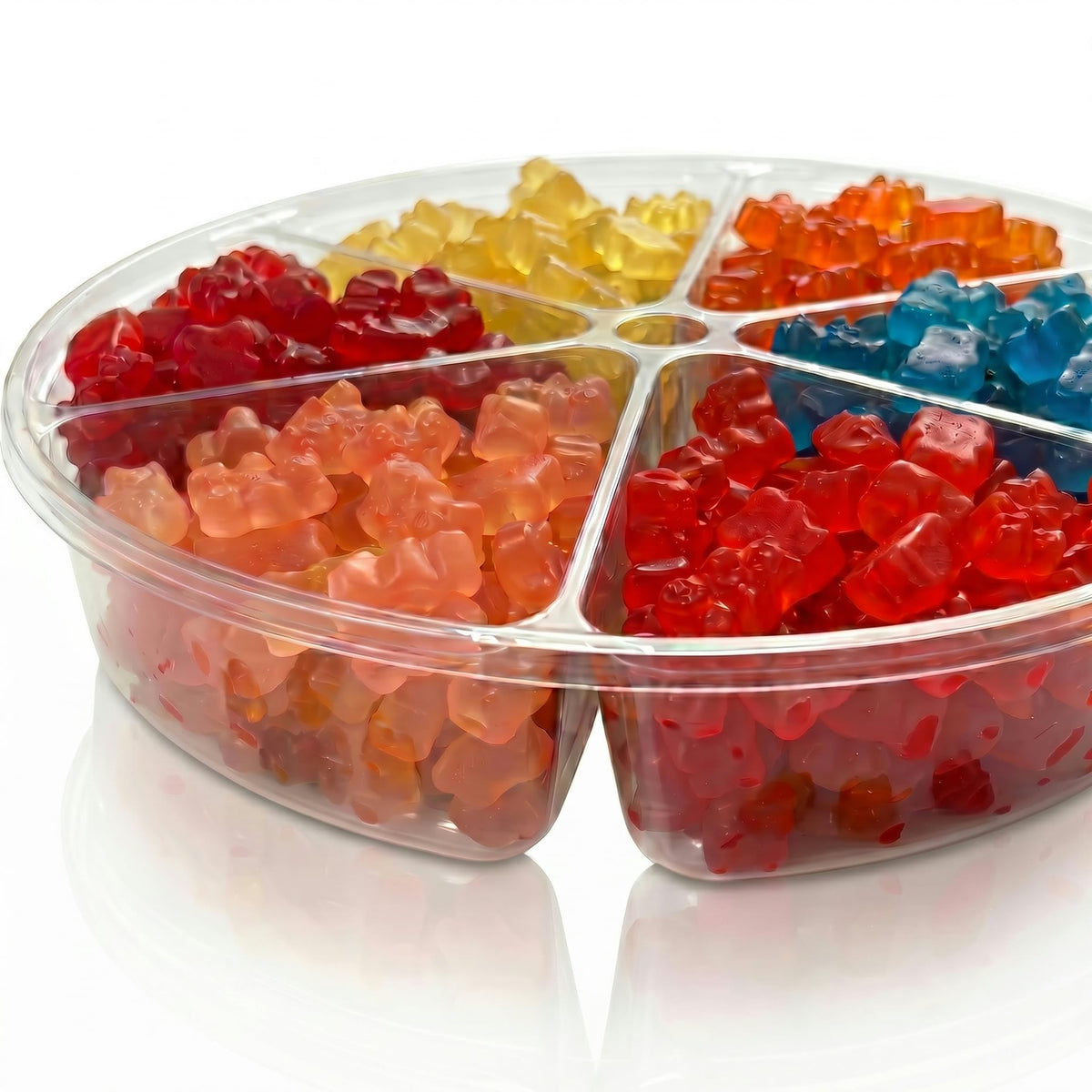 Carlotta's Bakery Gourmet Gummy Bear Tray | 2.4 lbs Gummy Candy Assortment with Premium Fruit Flavors | Perfect for Gifting & Sharing | 6-Compartment