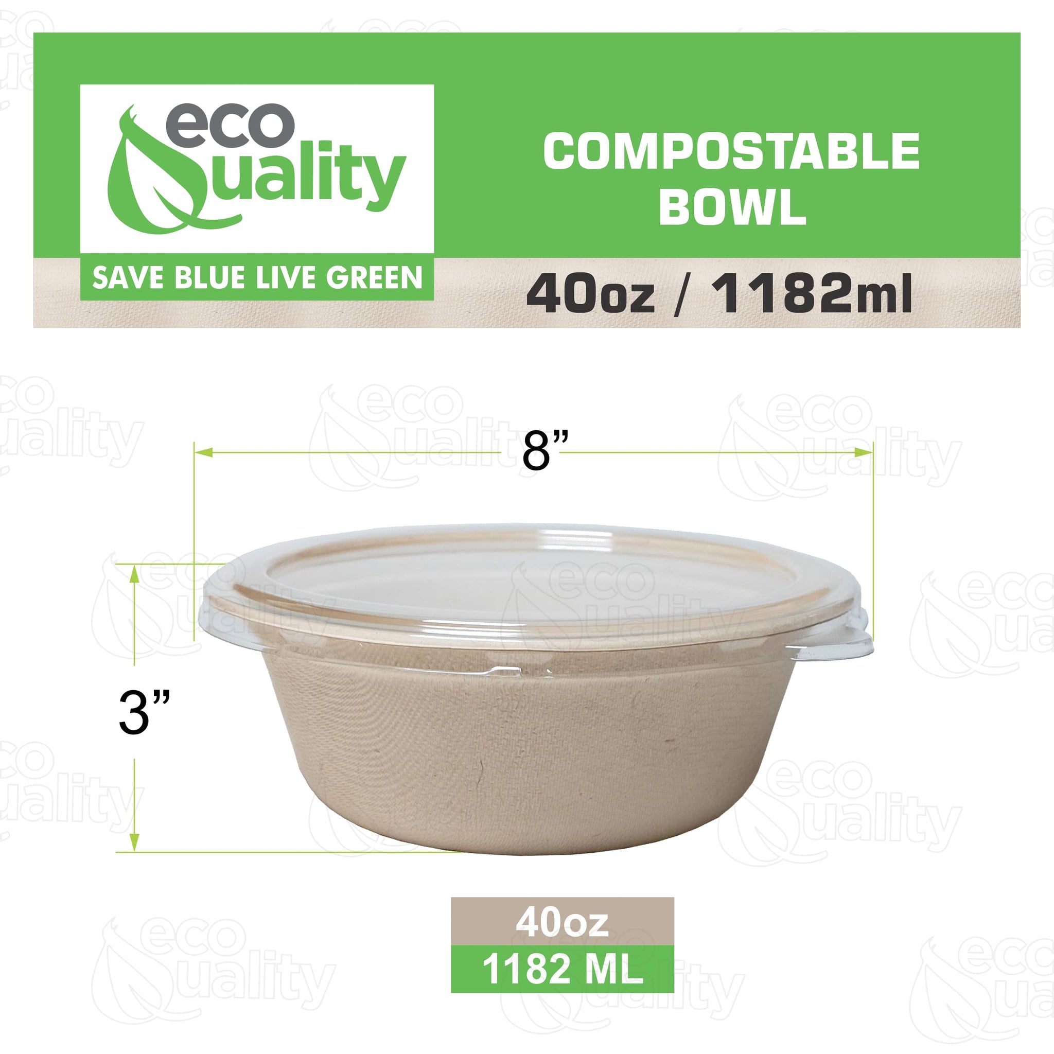 [25 Pack] 40 oz Round Disposable Compostable Paper Bowls with Lids Heavy-Duty, Eco-Friendly Natural Bagasse Unbleached, Heat Resistant, 100%
