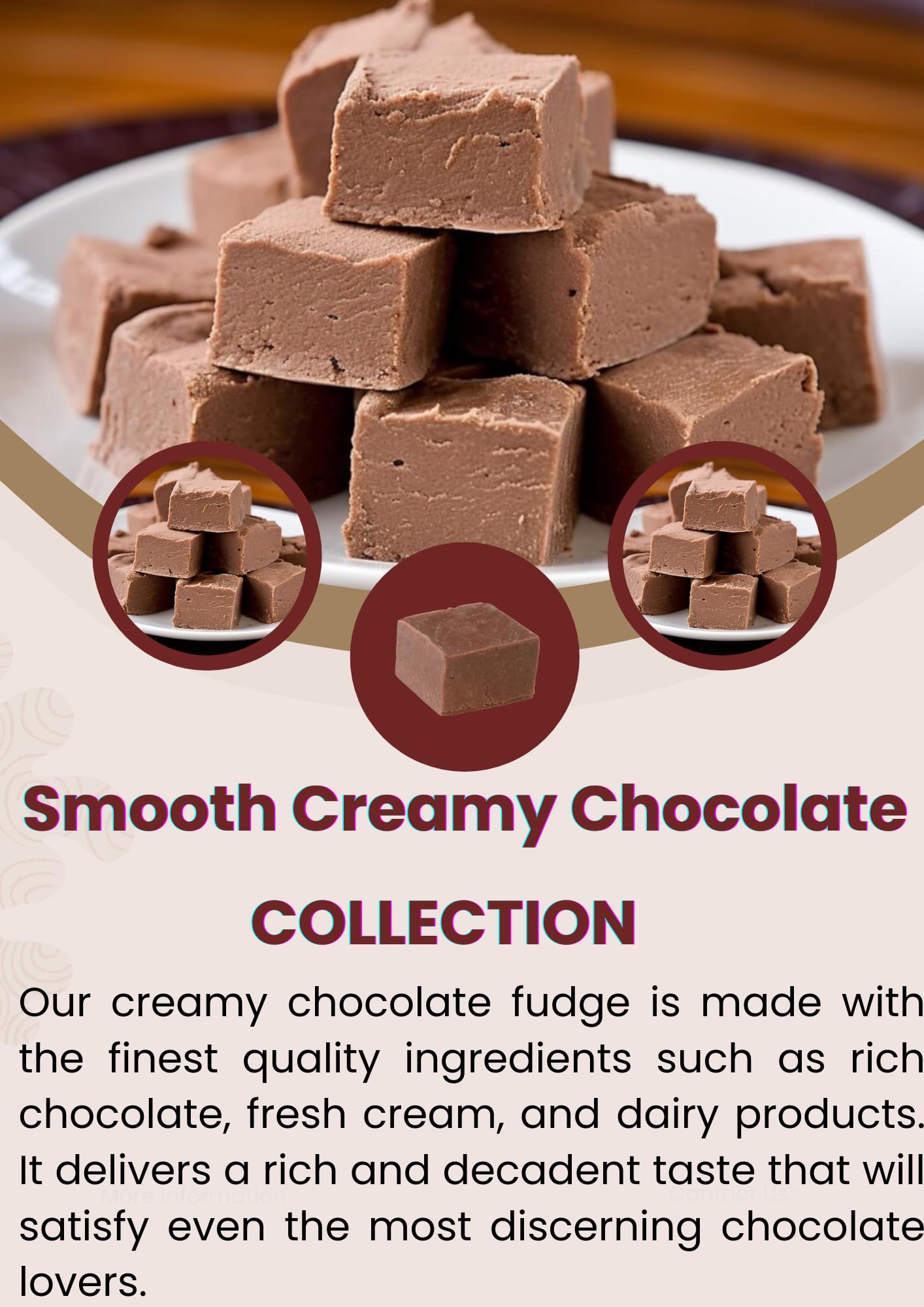 8oz. Nuts to You Smooth Creamy Chocolate Kettle Fudge | Fresh Gourmet Candy | Decadent and Delicious Handcrafted Fudge