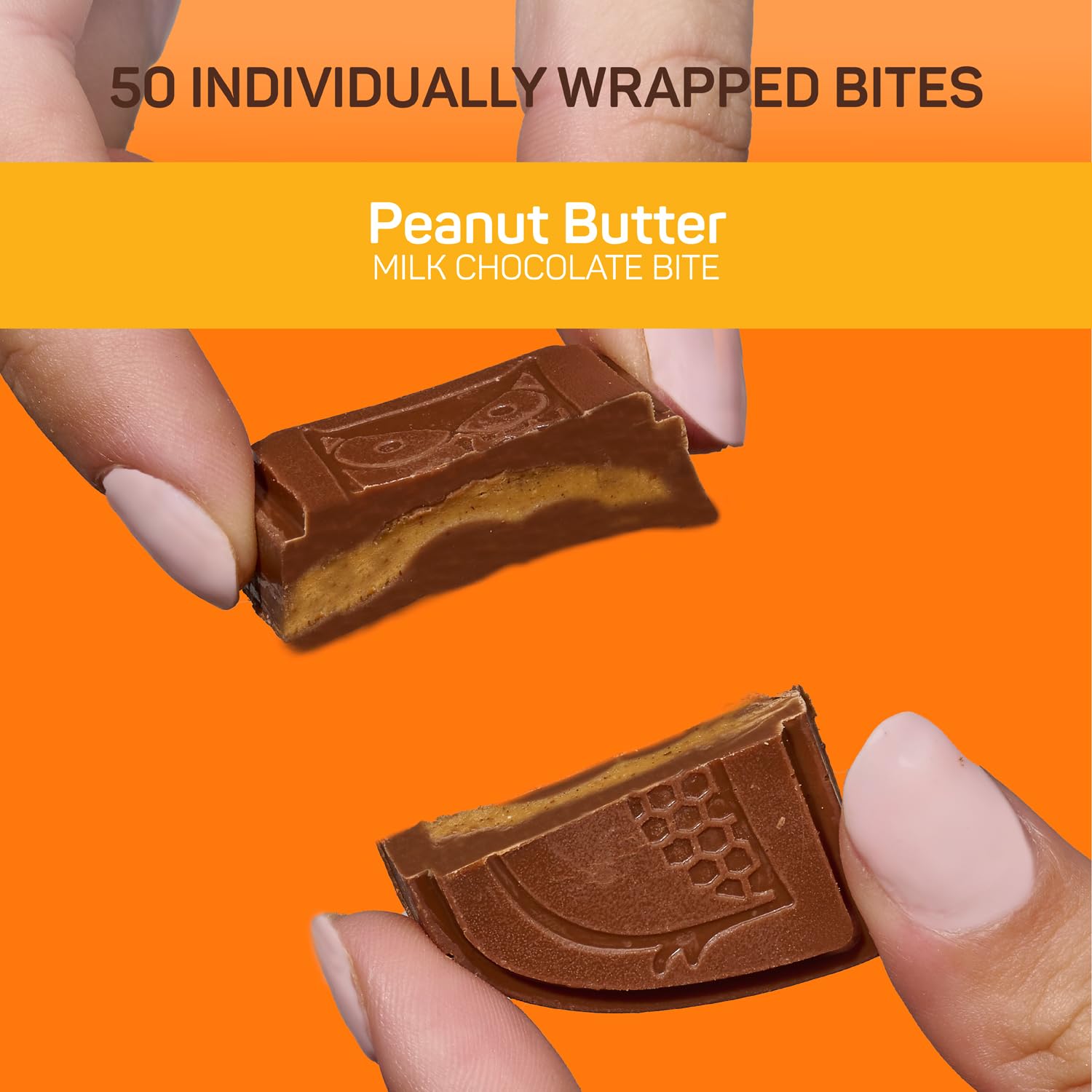 AWAKE - Caffeinated Chocolate Bites - Peanut Butter Milk Chocolate, 50 Bites - 50mg Caffeine - Wrapped Energy Bites - Coffee Alternative - Fairtrade