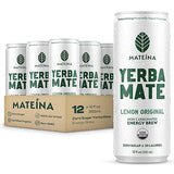 Mateina Yerba Mate Zero Sugar Energy Drink - 120mg Natural Caffeine - Organic, Non-GMO, Non-Carbonated - Dr. Andrew Huberman Recommended - (12 fl oz