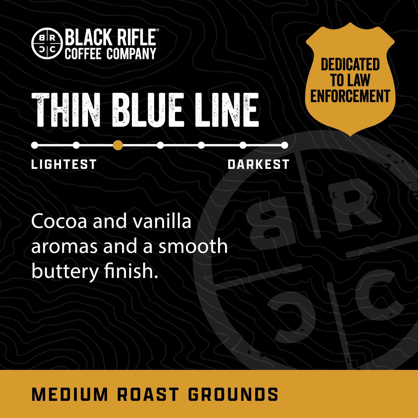 Black Rifle Coffee Company Thin Blue Line, 12oz Bag, Ground Coffee Medium Roast - Roasted Blend Made from Arabica Beans - Colombian & Brazilian Beans