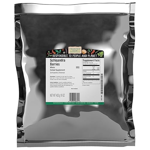 Frontier Co-op Schisandra Berries, 1lb Bulk Bag, Whole | 100% Pure and Natural Dried Berries | Ideal for Schisandra Berry Tea and Herbal Uses, Kosher