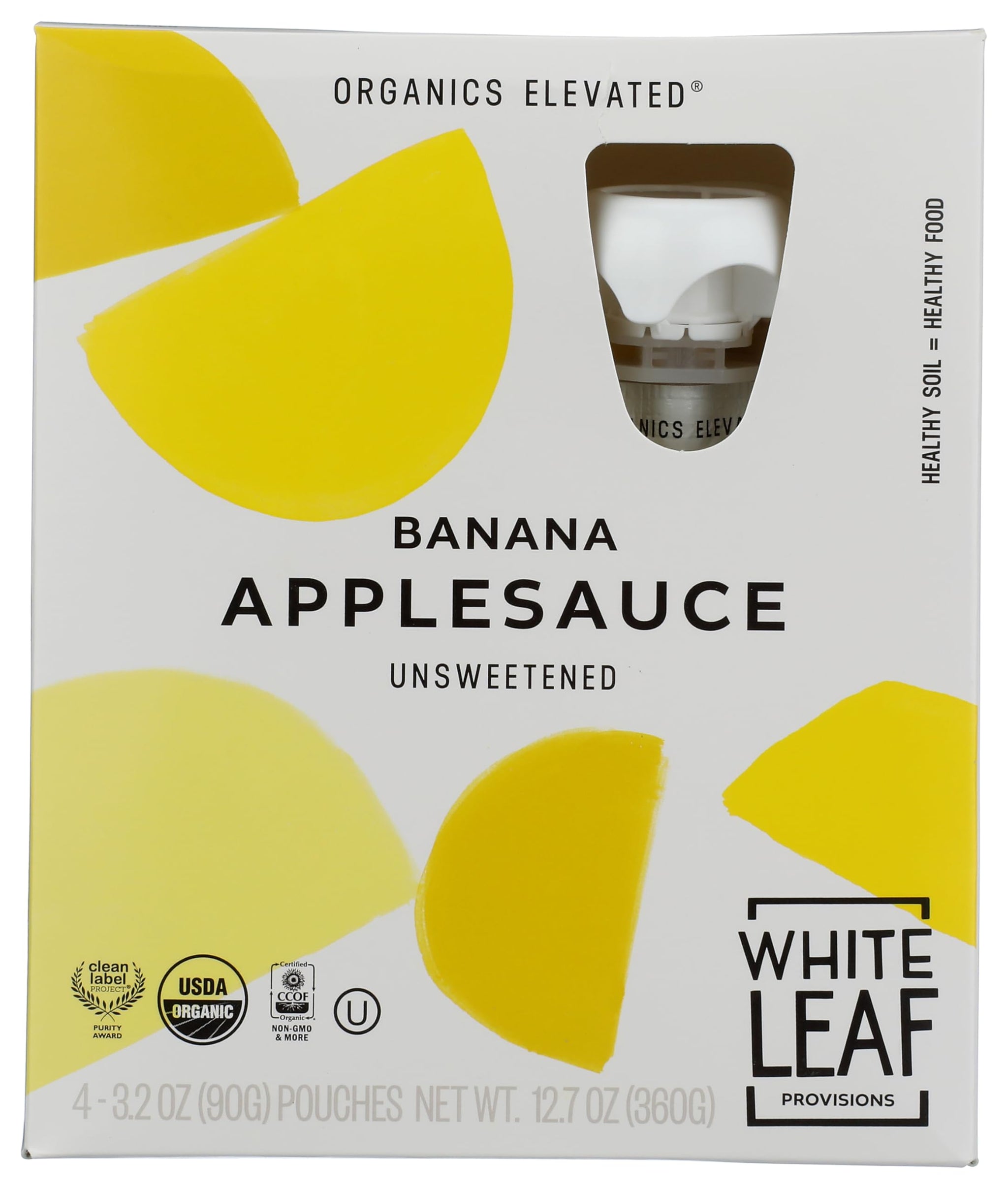 White Leaf Provisions Organic Apple + Banana Applesauce 4pk, 3.2 OZ