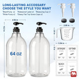 GMISUN Laundry Detergent Dispenser, 2 Pack Liquid Laundry Soap Dispenser, 64oz Storage Container for Farmhouse Laundry Room Decor, Liquid Bottle