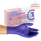 AmerCare 1000 Count Grape Grip Nitrile Gloves, Powder Free Exam Grade Black Disposable Gloves for Medical Professionals, 4.2 mil, Extra Large