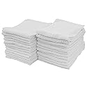 S&T INC. Multipurpose Cotton Terry Cleaning Towels for Home, Automotive, and Garage, 14 Inch x 17 Inch, White, 24 Pack