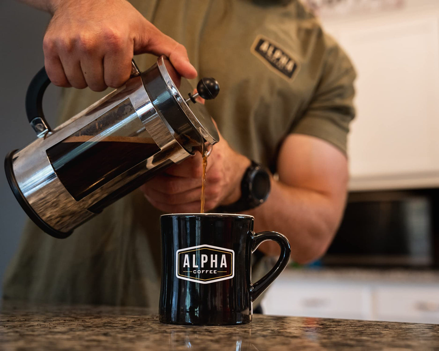 Alpha Coffee - Double Barrel Black - 16 oz. Premium Gourmet Craft Dark/French Roast Coffee | Veteran Owned - Specialty Small Batch Roasted Coffee