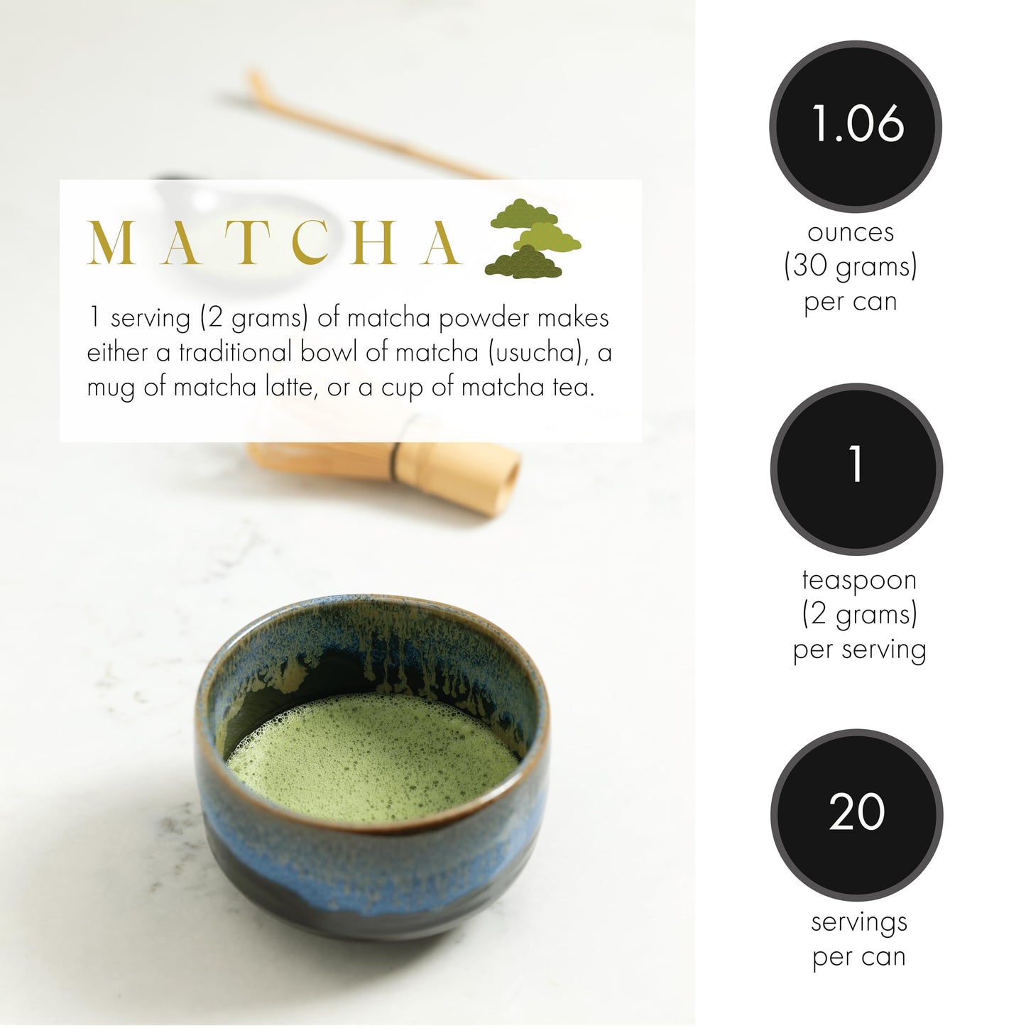 Harney & Sons Matcha Jobetsugi, 30 gram tin, Thin Grade Matcha, Powdered Green Tea for Japanese Tea Ceremony