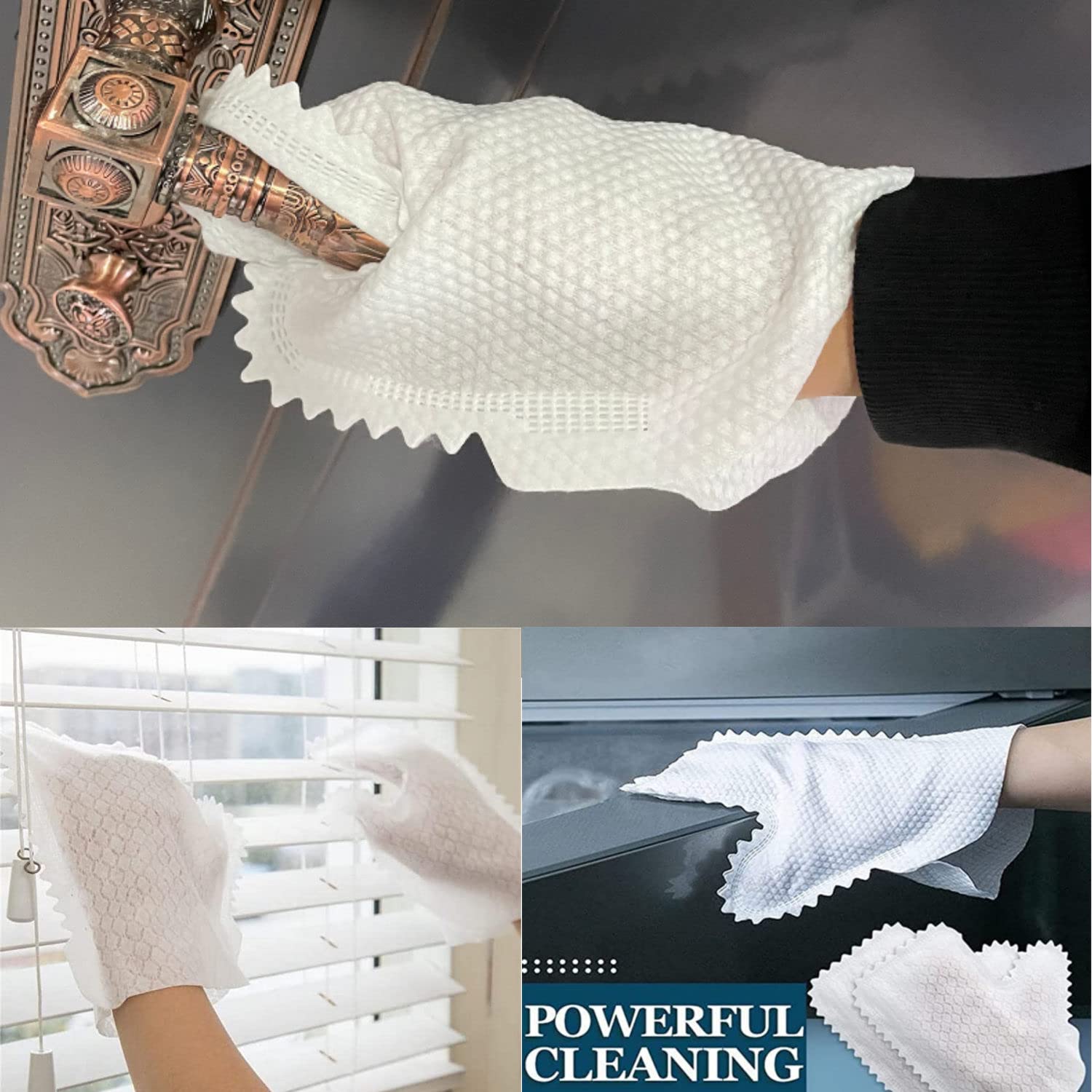 ARAINY Home Disinfection Dust Removal Gloves Microfiber Dusting Gloves 50PC Non-woven Fish Scale Diposible Cleaning Gloves Duster for Car Truck