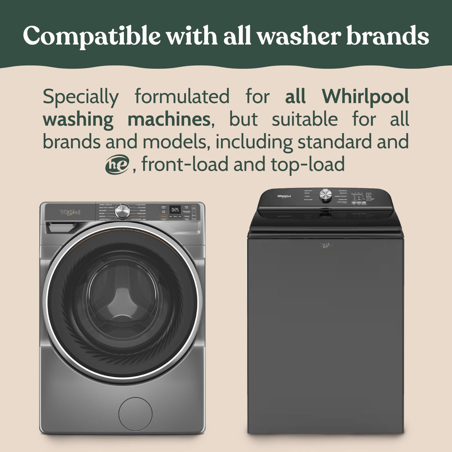 Roobi Washing Machine Cleaner Tablets. Compatible with Whirlpool and All Washing Machine Brands and Models. Septic Safe Deep Clean Formula