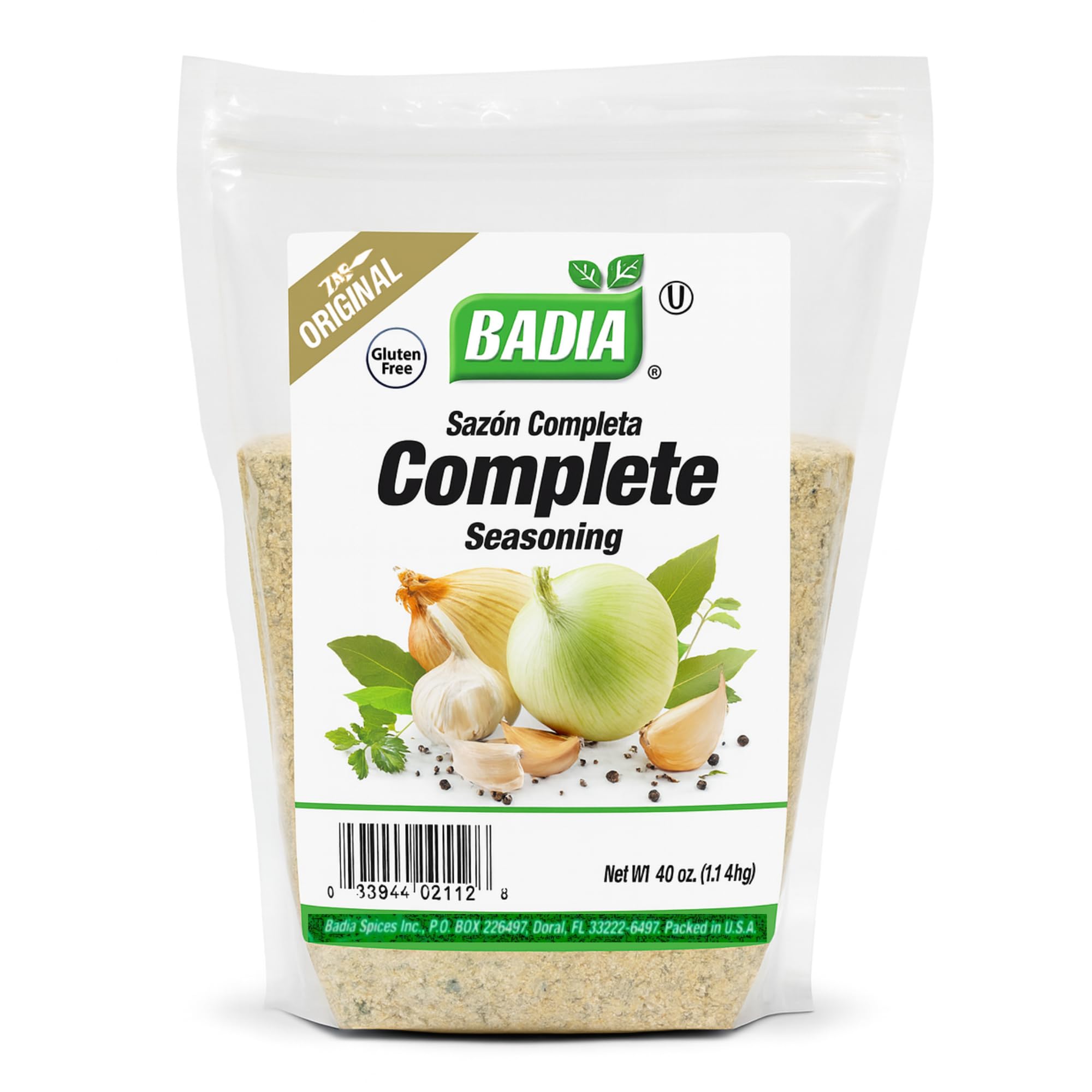 Badia Complete Seasoning, Sazon Completa, 40 Oz Resealable Zipper Bag - All-Purpose Spice Blend of Garlic, Onion, Salt, Pepper, Herbs & Spices