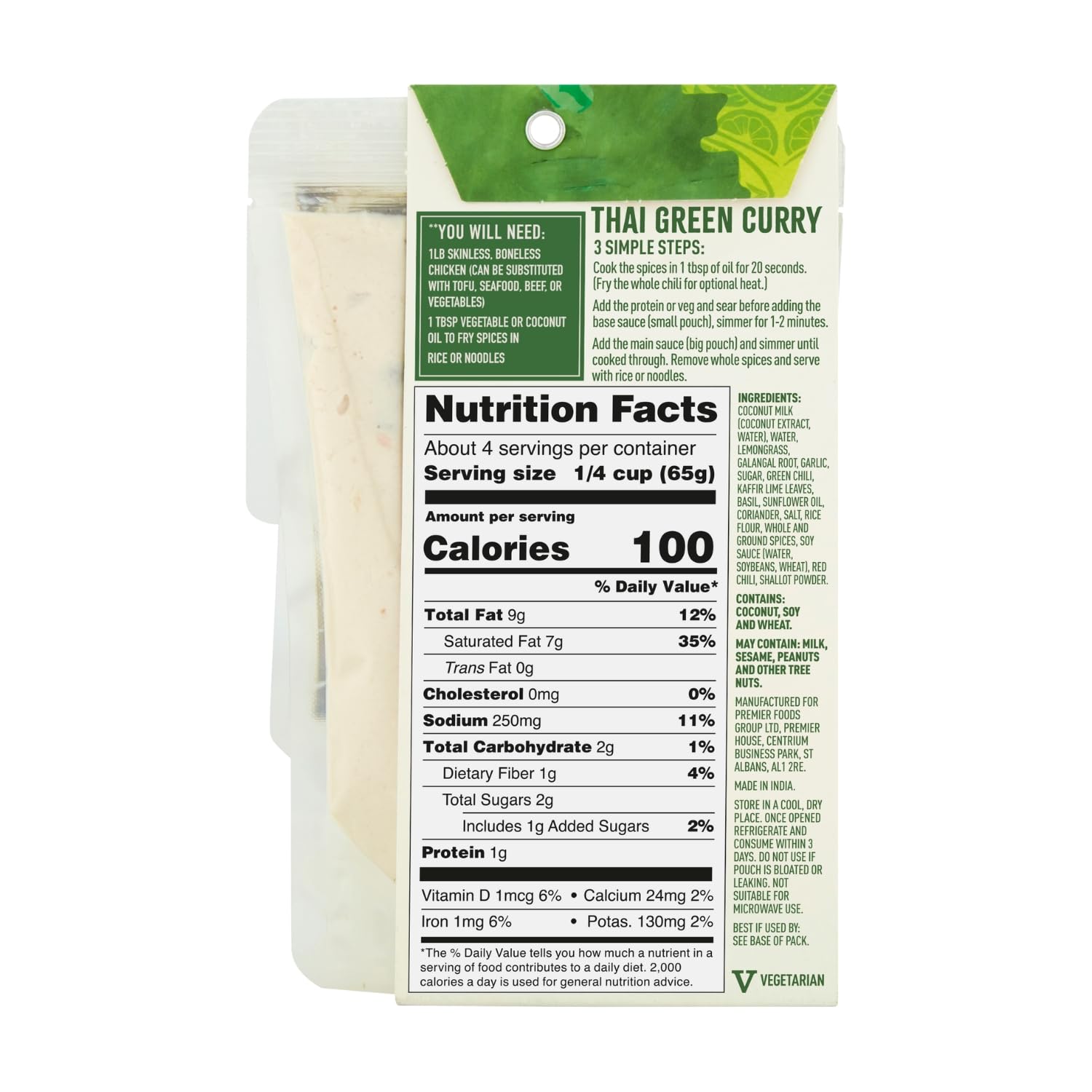 Spice Tailor 3 Simple Steps Restaurant Quality Meals in Minutes Kits Ready in 10 Minutes (3 Pack, Thai Green Curry)