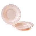 " OCCASIONS " 60 Piece Plates Pack, Vintage Party, Disposable Wedding Party Plastic Bowls (10oz Soup Bowl, Portofino in Light Pink)