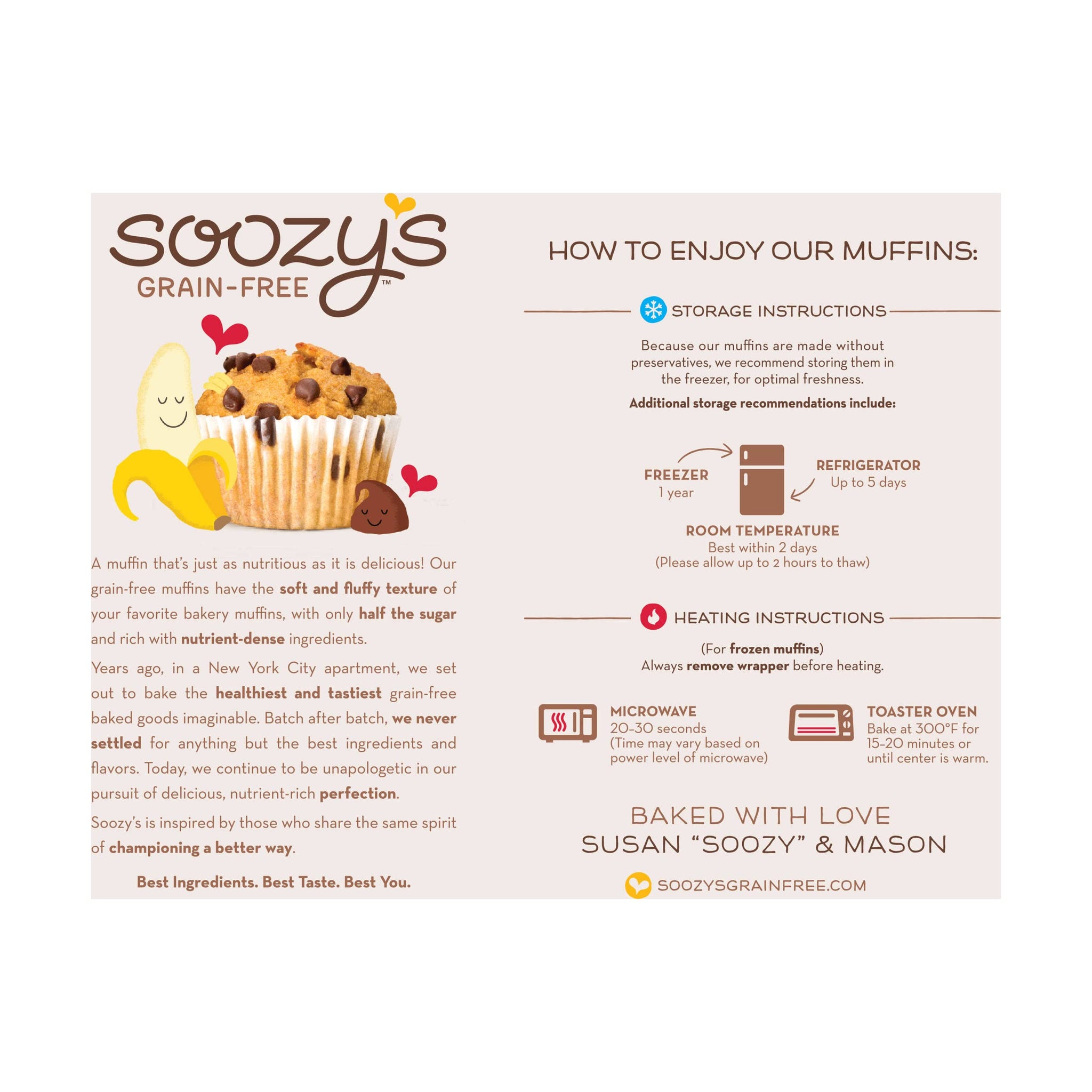 SOOZYS Banana Chocolate Muffins 4 Count, 9 OZ