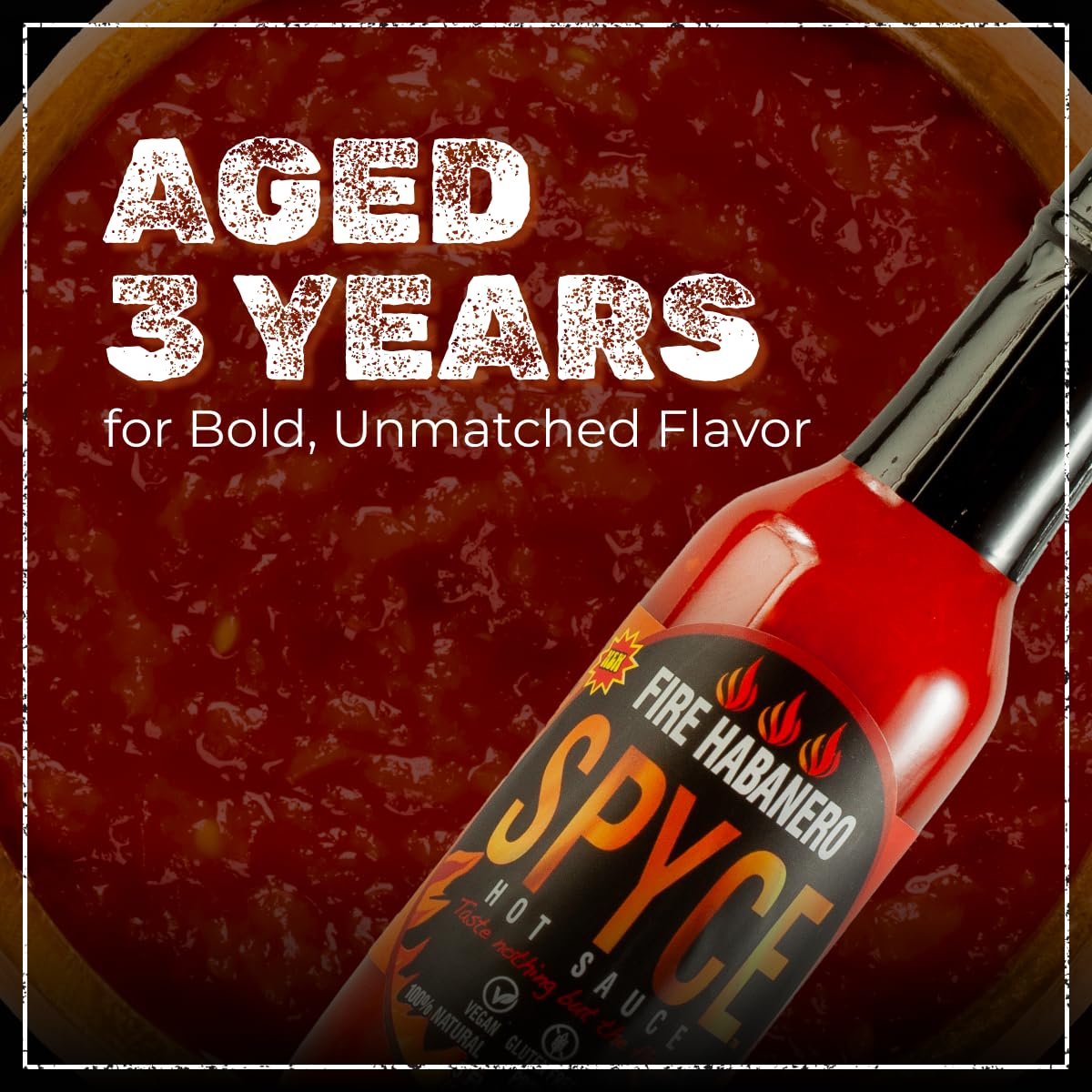 SPYCE Habanero Hot Sauce, Vegan, Gluten Free, Low Sodium, Non-GMO, No MSG, No Sugar, No Filler (5 oz, Fire Habanero)