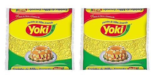 Yoki - Yellow Corn Flour - Harina de Maiz Amarillo - 17.64 Oz (PACK OF 2) | Farinha de Milho Amarela - 500g