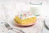 Our Specialty Yellow Cake Slice Square with Vanilla Icing, Frozen Birthday Cake with Sprinkles, 6 oz