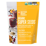 BetterBody Foods Superfood Organic Super Seeds - Chia Flax & Hemp Seeds, Blend of Organic Milled Flax Seed Organic Hemp Hearts, Add to Smoothies