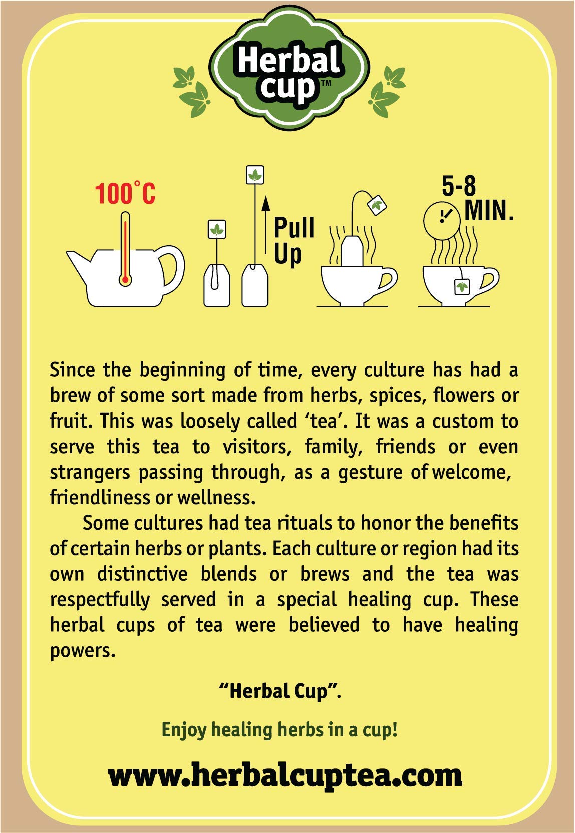 Herbal Cup Ayurveda Ginger Tea, No Caffeine Organic Herbal Teas (Organic Mint Lemon Tea, 16 Count (Pack of 6))