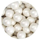 White Shimmer Gumballs 1 Inch Gumballs, 2 Pound Bulk Bag (Approx. 110 Pieces), White Candy, Gumballs 1 Inch White Shimmer, The Hampton Popcorn & Candy