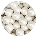 White Shimmer Gumballs 1 Inch Gumballs, 2 Pound Bulk Bag (Approx. 110 Pieces), White Candy, Gumballs 1 Inch White Shimmer, The Hampton Popcorn & Candy