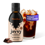 Javvy Cold Brew Coffee Concentrate Instant Coffee, Smooth Arabica Iced Coffee & Espresso Concentrate, 35 Servings, Mocha, 1 Pack