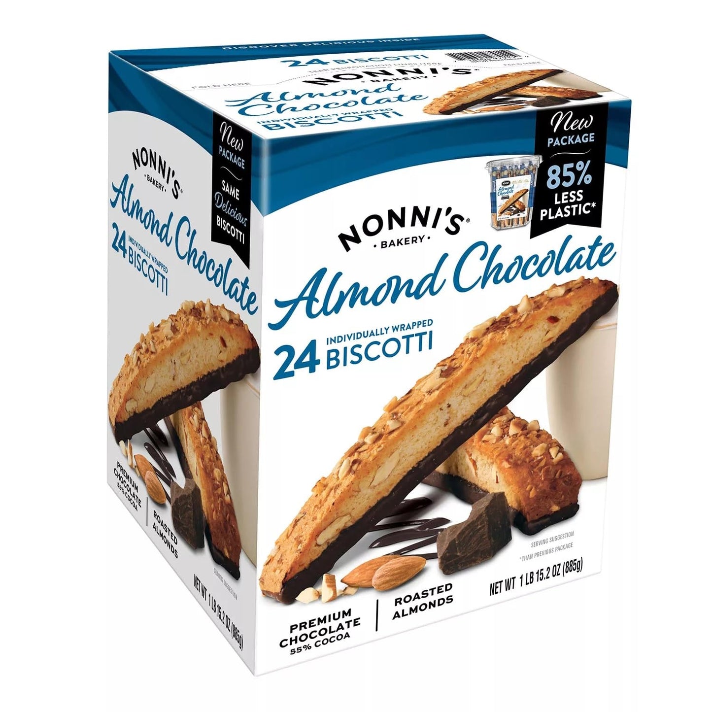 Nonni's Almond Chocolate Biscotti, 1.3 Ounce (Pack of 24)