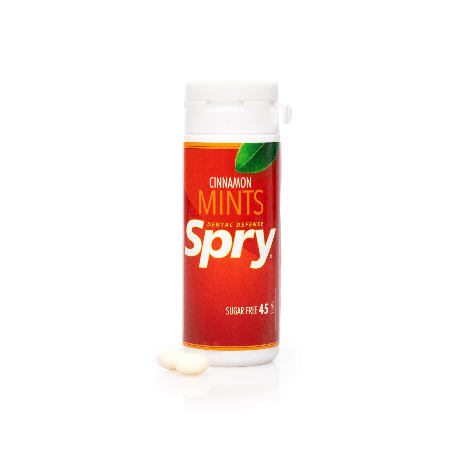 Spry Xylitol Cinnamon Mints Sugar Free Candy - Promote Oral Health, Increase Saliva Production, Stop Bad Breath, Non-GMO, Gluten-Free, 45 Count (Pack