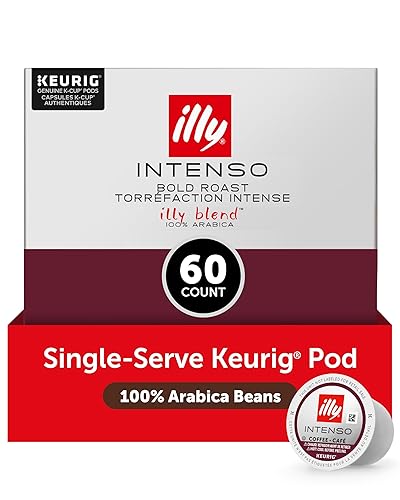 Illy Coffee K-Cups - Compatible Pods for Keurig Coffee Maker - Intenso Dark Roast - Bold & Full of Flavor, Notes of Cocoa & Dried Fruit - 10 Count