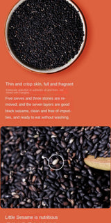 Zercumm Cooked Black Sesame Seeds Fried Boiled Sesame Household Canned Boiled Sesame Instant Bottled Clean Sand-Free New Goods on-Site Stir-Fry
