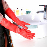 YSLON Rubber Cleaning Gloves Kitchen Dishwashing Glove 3-Pairs,Waterproof Reuseable.(Small)