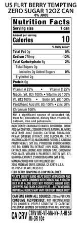 FLRT Energy, Berry Tempting, Clean Energy, Energy Drink, 12 Fl Oz (Pack of 12)