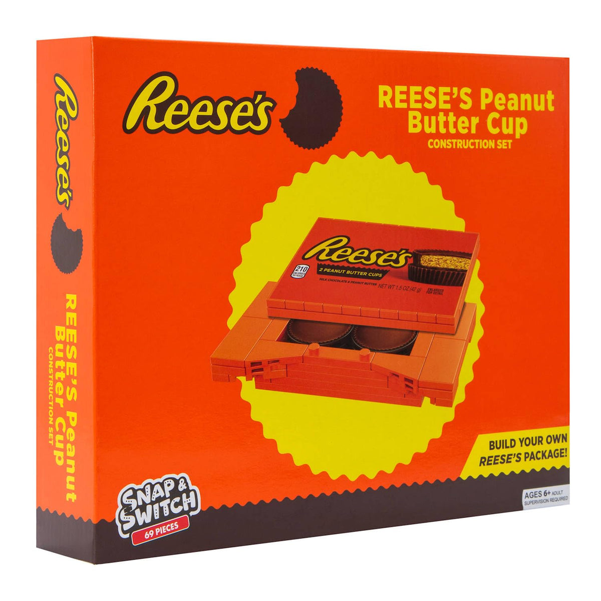 Snap & Switch Reese's Peanut Butter Cup Set - Buildable Candy Bar for Creative Play and Fun - Ages: 6+