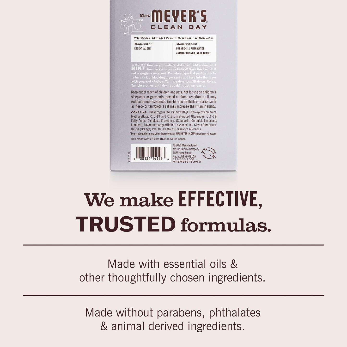 MRS. MEYER'S CLEAN DAY Dryer Sheets, Lavender, 80 ct