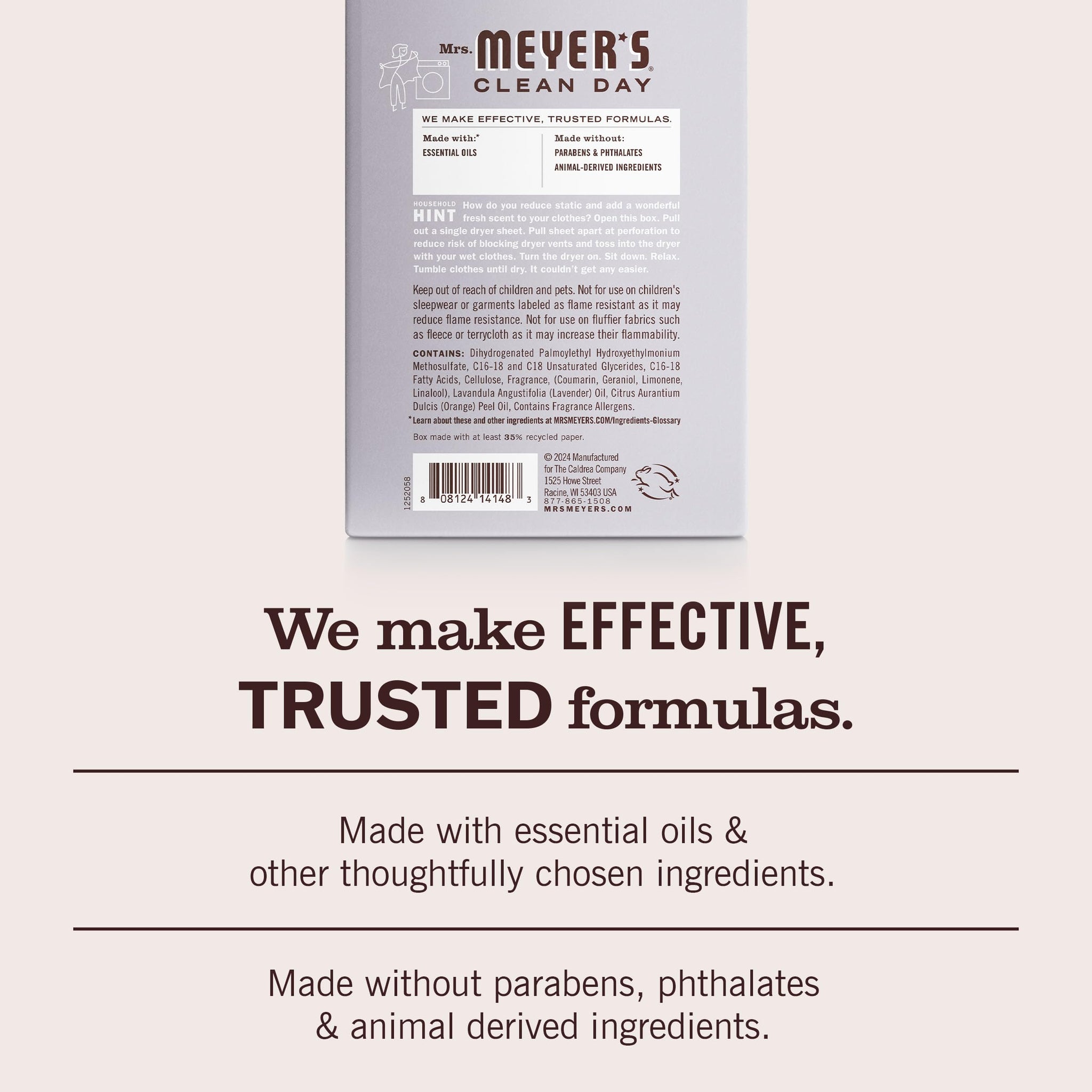 MRS. MEYER'S CLEAN DAY Dryer Sheets, Lavender, 80 ct