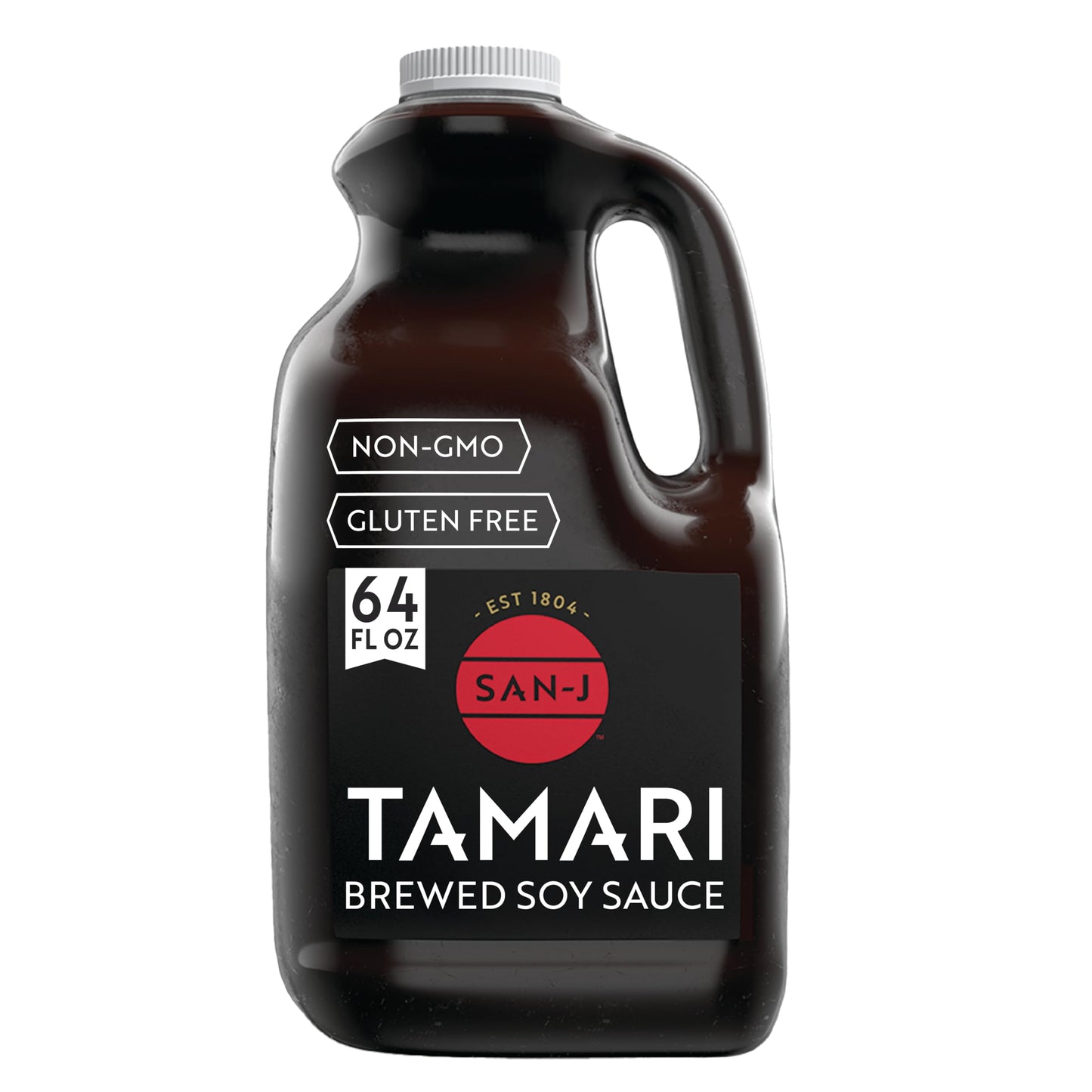 San-J Gluten Free Tamari Soy Sauce, 100% Soy, Bulk Family Size, 64 oz Jug
