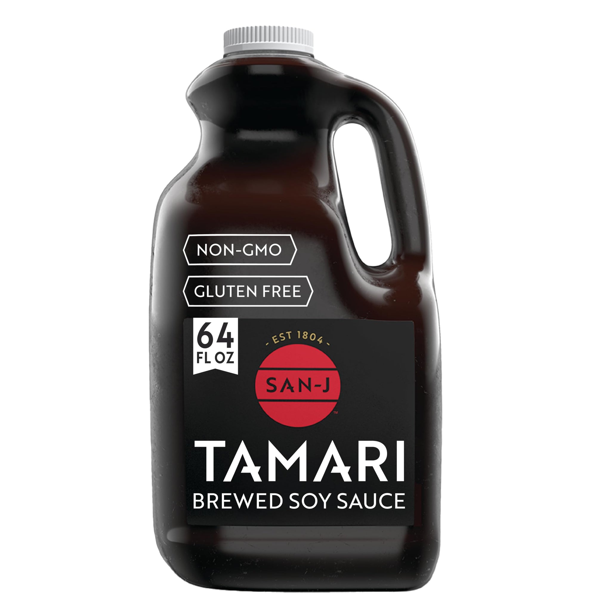 San-J Gluten Free Tamari Soy Sauce, 100% Soy, Bulk Family Size, 64 oz Jug
