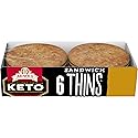 Arnold Keto White Sandwich Thins, 6 count, (2.0 oz each), Pre-sliced Sandwich Thins, 12 oz Tray