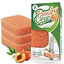 Peachy Clean Silicone Dish Sponge Scrubbers, Fresh Peach Scent, Non-Scratch, Odor-Resistant, Durable Dish Sponges for Kitchen 3pk
