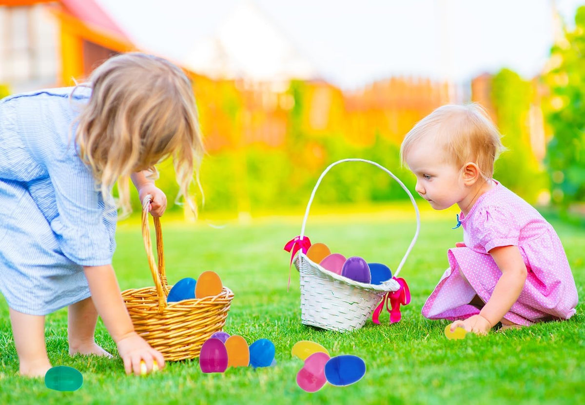The Dreidel Company 150-Pack Fillable Easter Eggs with Hinge Bulk Colorful Bright Plastic Easter Eggs, Perfect for Easter Egg Hunt, Suprise Egg