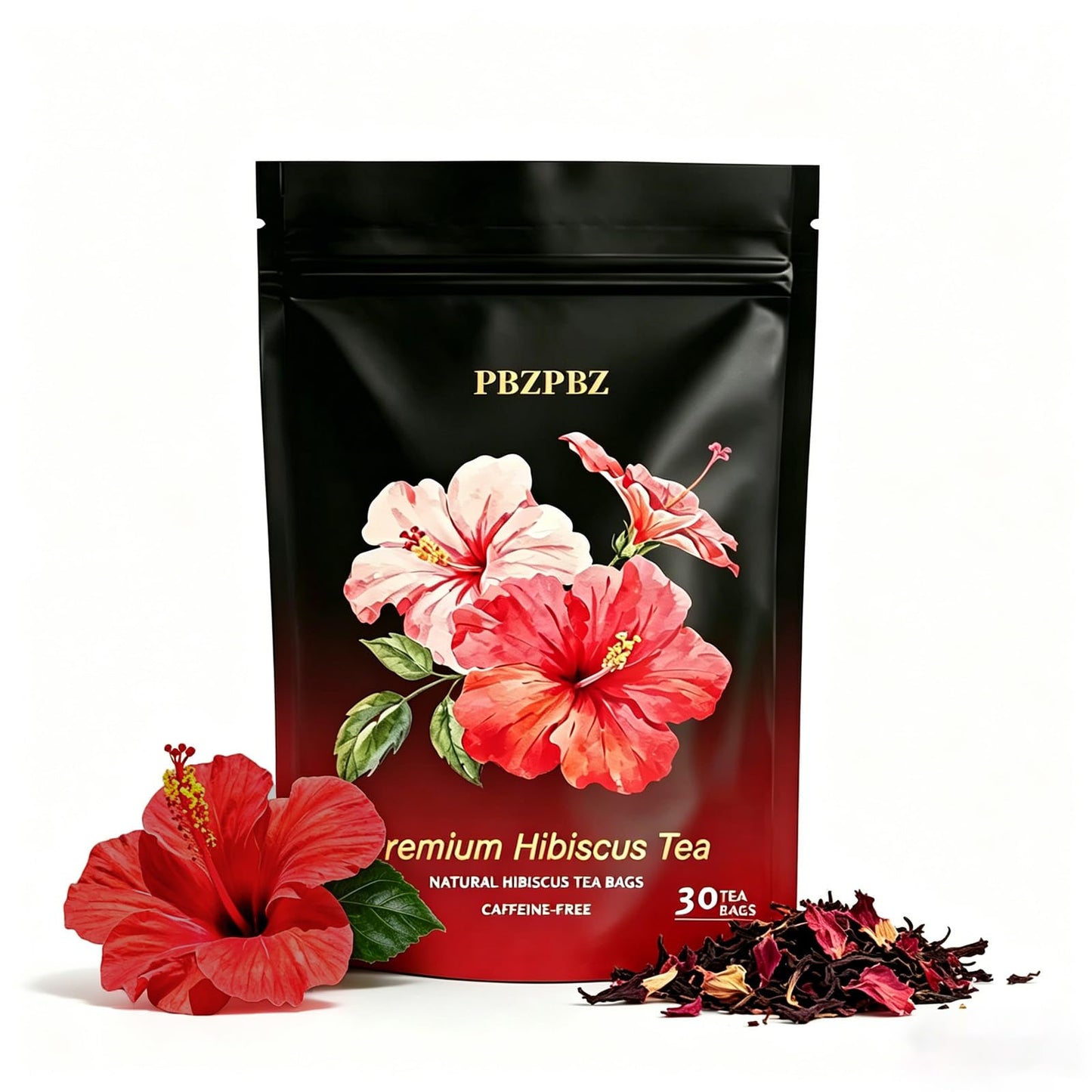Organic Hibiscus Tea Bags | Caffeine-Free | Rich in Natural Antioxidants | Non-GMO & Vegan | Sourced from Select Hibiscus Flowers for a Vibrant