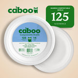 Caboo Disposable Bamboo Paper Bowls, 125 Pack of 14 Ounce Sturdy Biodegradable Bowls, Compostable Bowl, Microwave Safe Party Bowl, Eco Friendly