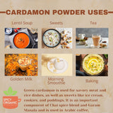 SPICY ORGANIC Cardamom Powder for Culinary Delights - Bulk Pack 20 LBS (320 oz) - Perfect for Flavoring Coffee, Baking, and Cooking - USDA Organic
