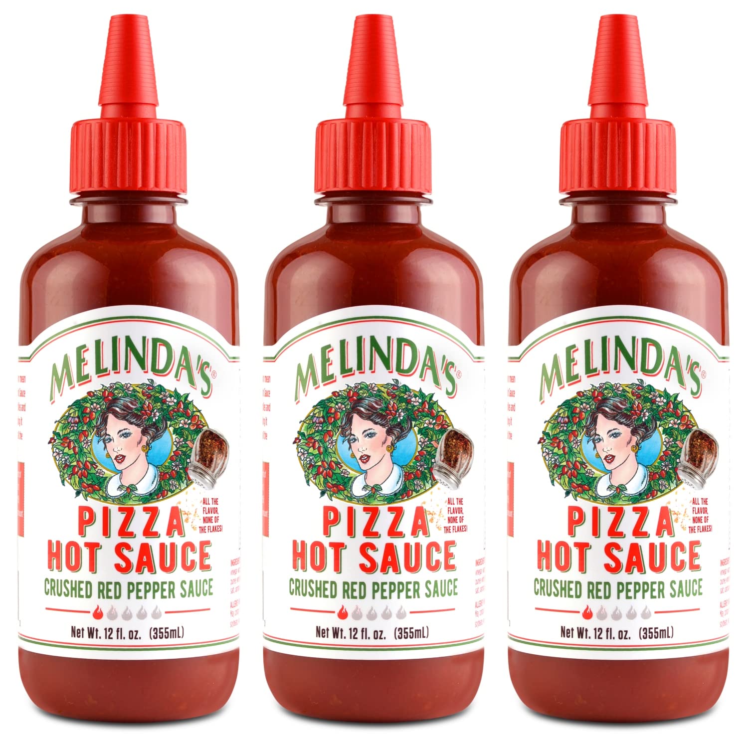 Melinda’s Pizza Hot Sauce - Crushed Red Pepper Sauce Made with Fresh Ingredients, Cayenne Peppers, Garlic, Tomatoes - Gourmet Spicy Pizza Sauce