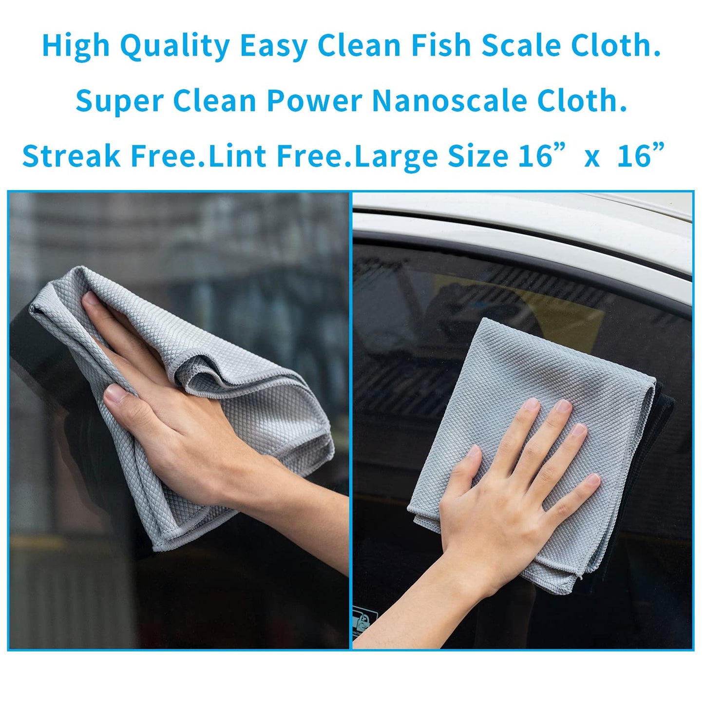 Fish Scale Streak Free Magic Glass Window Car Mirror Microfiber Cleaning Cloth Cleaner Cloths,Lint Free Stainless Steel Windshield Shower Cleaning