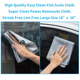 Fish Scale Streak Free Magic Glass Window Car Mirror Microfiber Cleaning Cloth Cleaner Cloths,Lint Free Stainless Steel Windshield Shower Cleaning