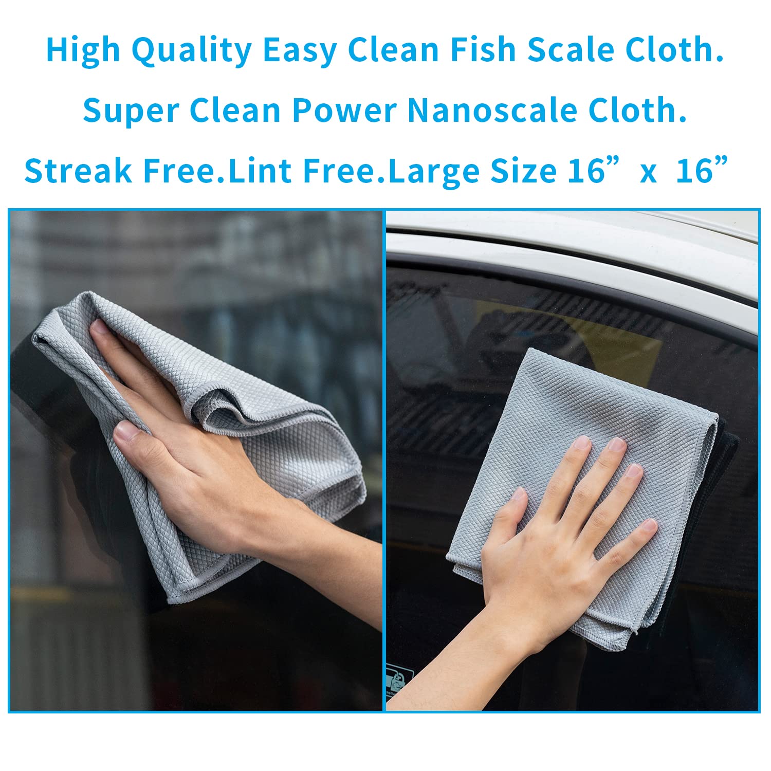 Fish Scale Streak Free Magic Glass Window Car Mirror Microfiber Cleaning Cloth Cleaner Cloths,Lint Free Stainless Steel Windshield Shower Cleaning